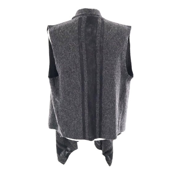 Banana Republic Drapey Open Sweater Vest Womens M Gray Wool Alpaca Mohair Preppy - Picture 4 of 15